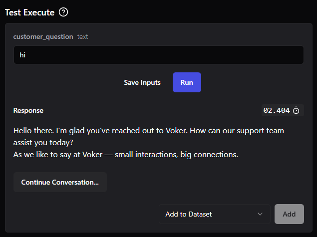 Running a test execute of the brand guideline Voker