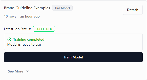 Train model success
