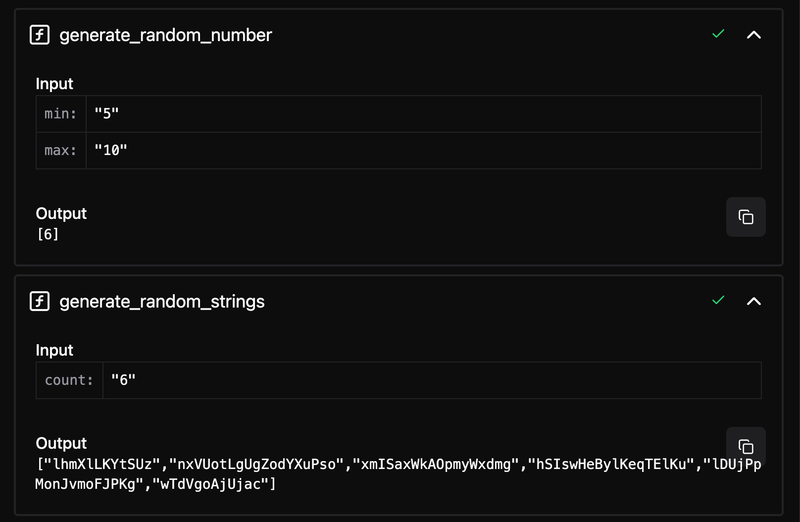 Function chaining success