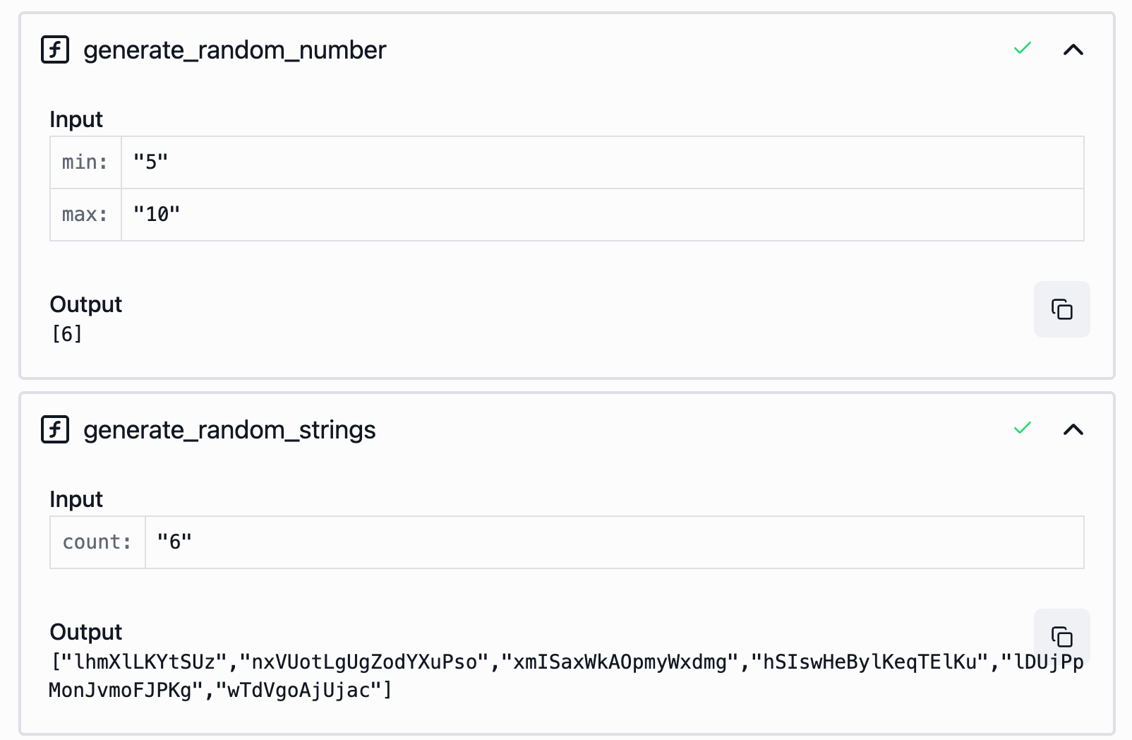 Function chaining success